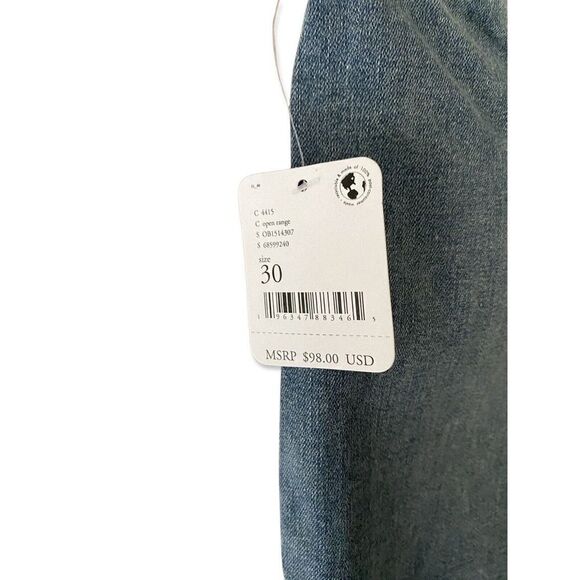 Free People sz 30 CRVY Wild Honey High Rise Flare Bells Jeans NWT Stretch Blue - Picture 6 of 10